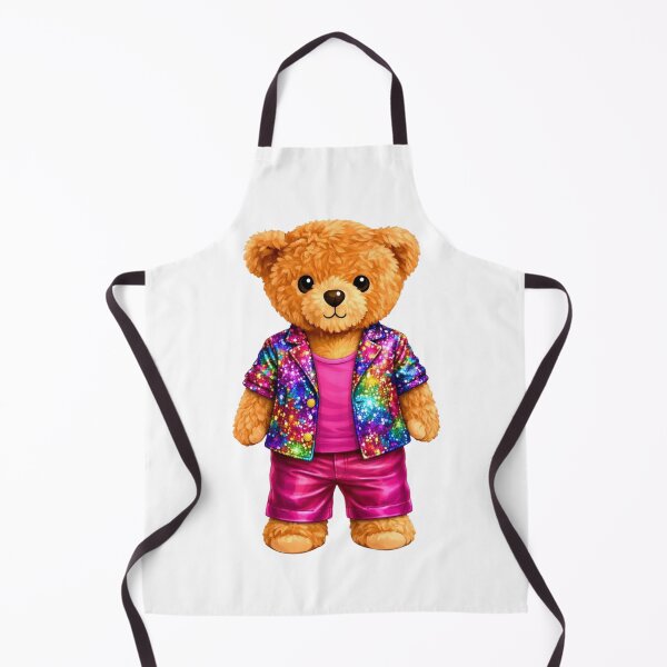 Item preview, Disco Party Teddy Bear in Rainbow Sequin Jacket - Glam Rock Art ? designed and sold by CuteBear87.