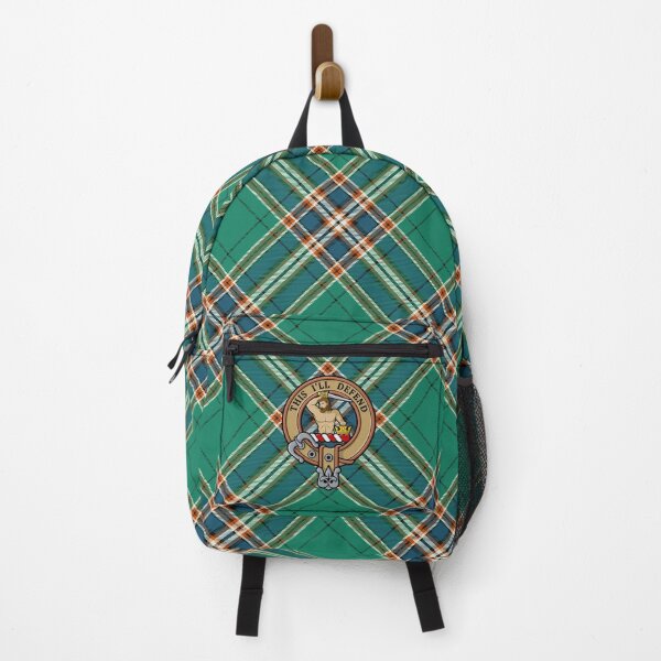 Item preview, Clan MacFarlane Crest over Ancient Hunting Tartan designed and sold by sifis.