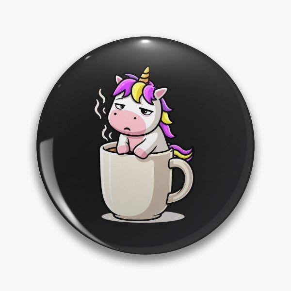 Item preview, Morning Coffee Struggle Unicorn – Cute Tired Chibi Unicorn Aesthetic designed and sold by ColorSplash123.