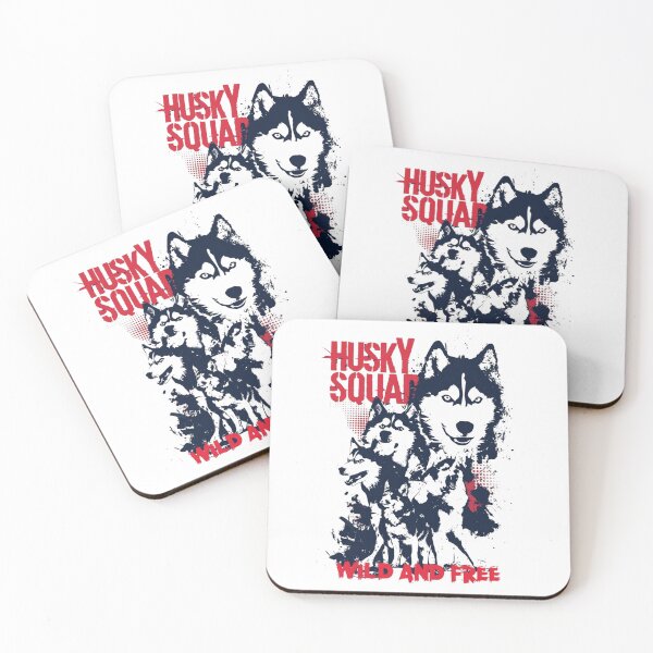Item preview, Husky Squad Wild and Free — Gritty Urban Dog Trio Illustration | Blue and Red Husky Graphic designed and sold by Colorful-Garden.