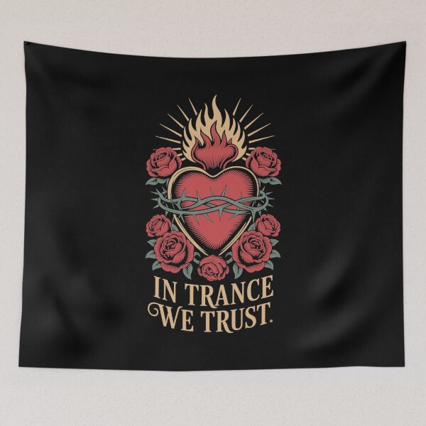 Item preview, In Trance We Trust – Sacred Heart Psytrance Rave Graphic  designed and sold by paulo silveira.