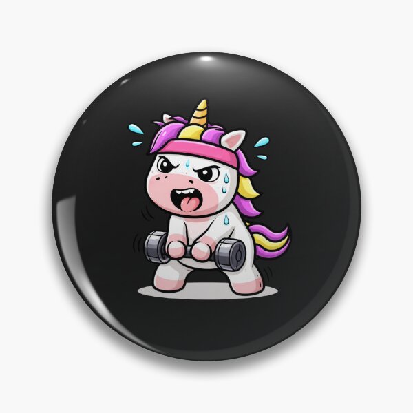 Artikelvorschau, Gym Panic Unicorn – Lustiges, niedliches Workout-Chibi-Einhorn-Design entworfen und verkauft von ColorSplash123.