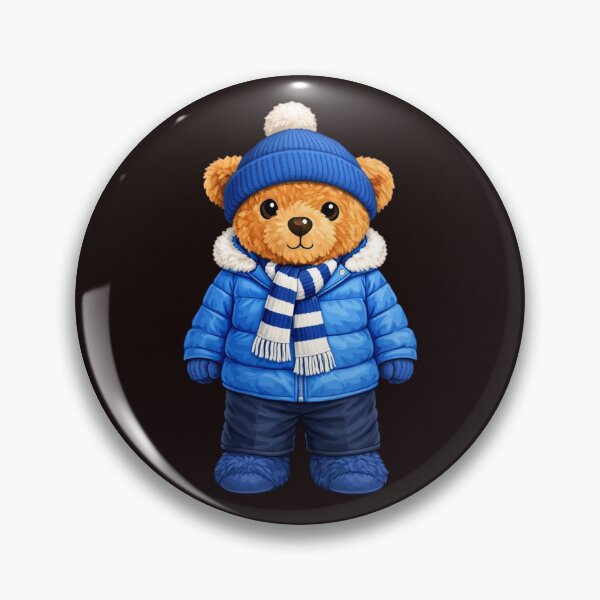 Item preview, Cute Winter Teddy Bear in Blue Puffer Jacket & Beanie - Cozy Art ❄️ designed and sold by CuteBear87.