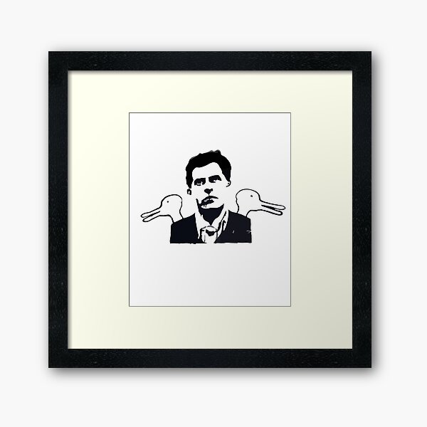 Aperçu de l'œuvre Wittgenstein avec les lapins-canards - Philosophie Design créée et vendue par The Philosopher's Shirt.