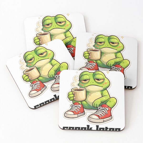 Item preview,  Coffee First, Croak Later frog illustration design designed and sold by It's Bro Brand ★ ★ ★ ★ ★.