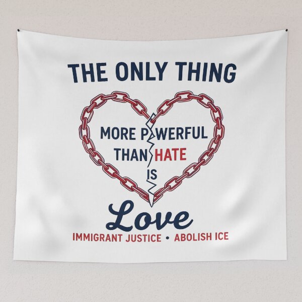 Item preview, The Only Thing More Powerful Than Hate Is Love ABOLISH ICE  designed and sold by Uglyandcute.