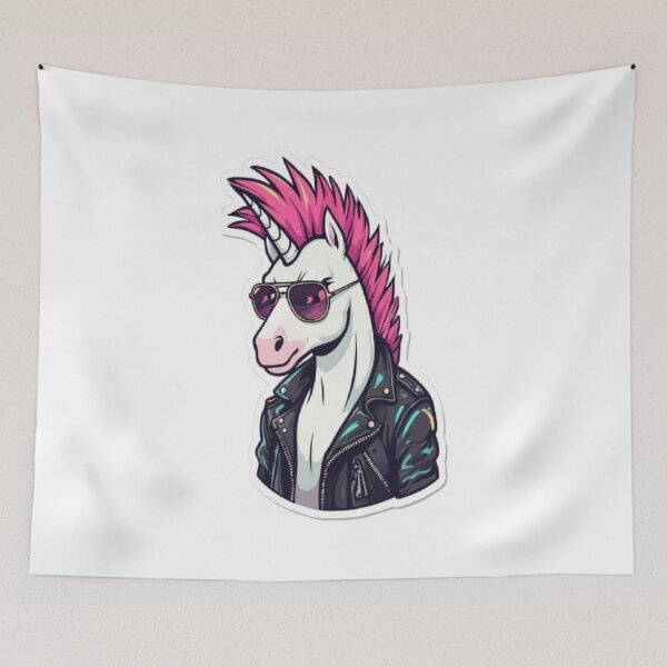 Item preview, Punk Unicorn - Retro 80s Rebel Rocker designed and sold by RetroRascalStudio.