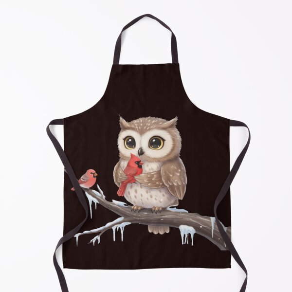Item preview, Cozy Winter Owl - Adorable Owl and Cardinal Friends in Snow designed and sold by Nomadic-Prints.