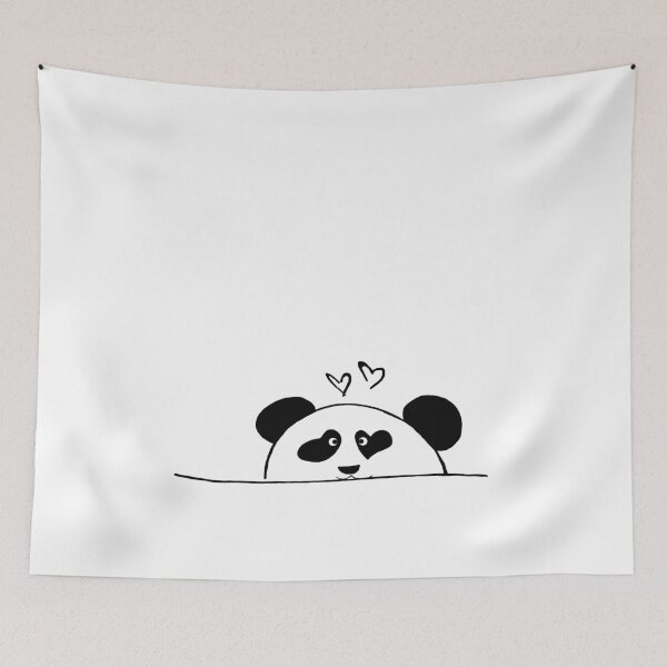 Item preview, Valentine Panda Minimal Line Art Illustration designed and sold by StructureMeBG.