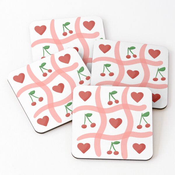 Item preview, Cherry Hearts Gingham pattern designed and sold by RoseCollectif.