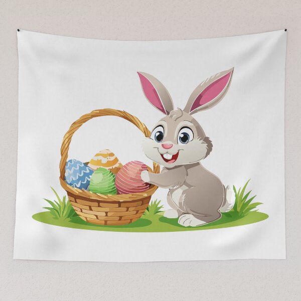 Item preview, Cartoon smiling Easter bunny  designed and sold by Danler.