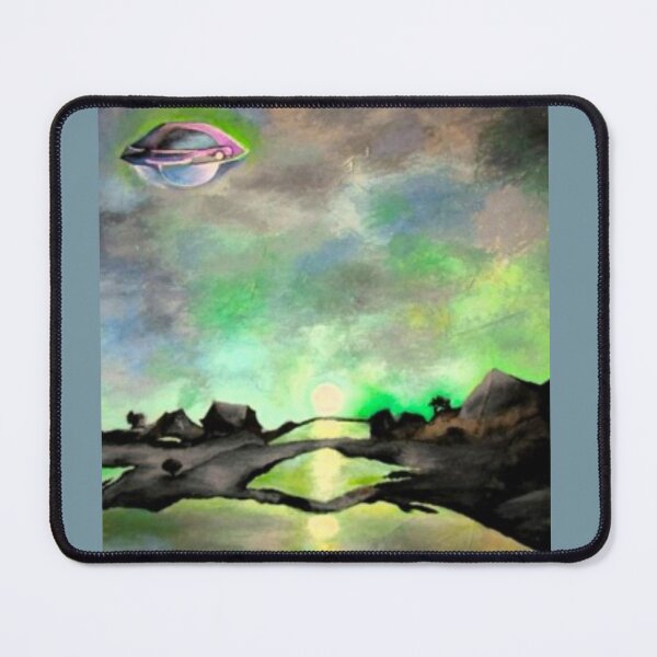 Item preview, UFO hovers over dormant landscape designed and sold by WranaWoda.