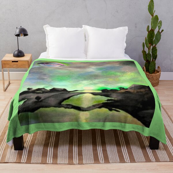 Item preview, UFO hovers over dormant landscape designed and sold by WranaWoda.
