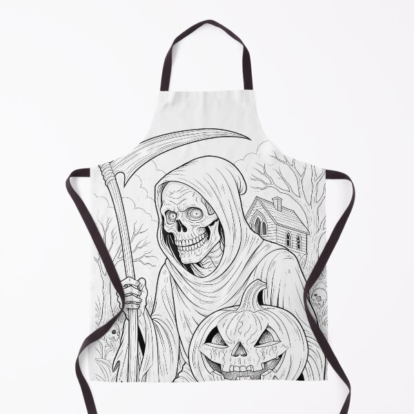 Item preview, Grim Reaper Holding Pumpkin Dark Halloween designed and sold by Shoot-The-Moon.