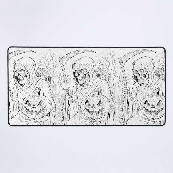 Item preview, Grim Reaper Holding Pumpkin Dark Halloween designed and sold by Shoot-The-Moon.