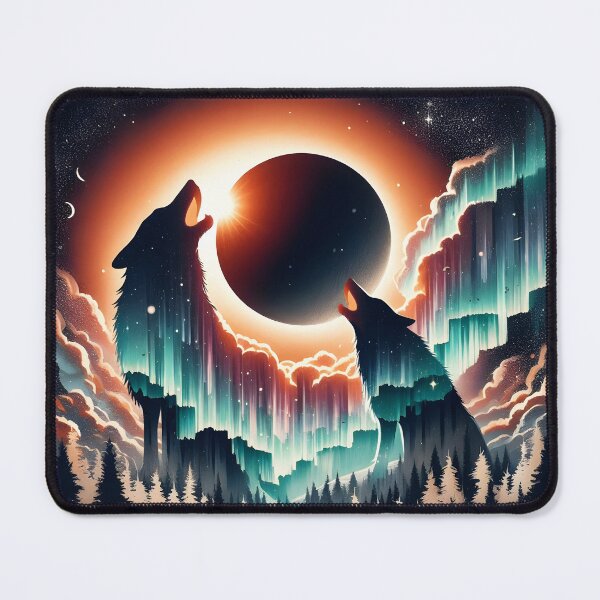 Item preview, Layered Northern Lights Wolf, Ai Generated Art   designed and sold by ACC .