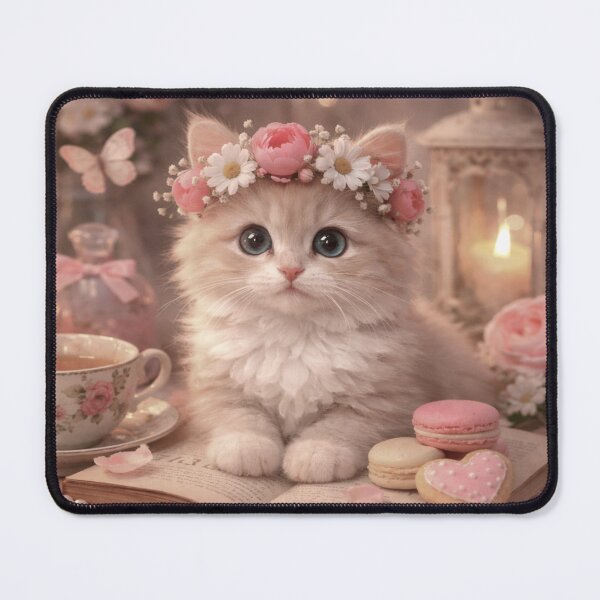 Item preview, Flower Crown Kitten.Cute Cottagecore Cat. designed and sold by Lylysun.