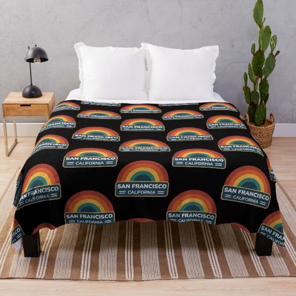 Item preview, San Francisco California - Retro Sunset Rainbow Badge designed and sold by Shape Snip Studio.