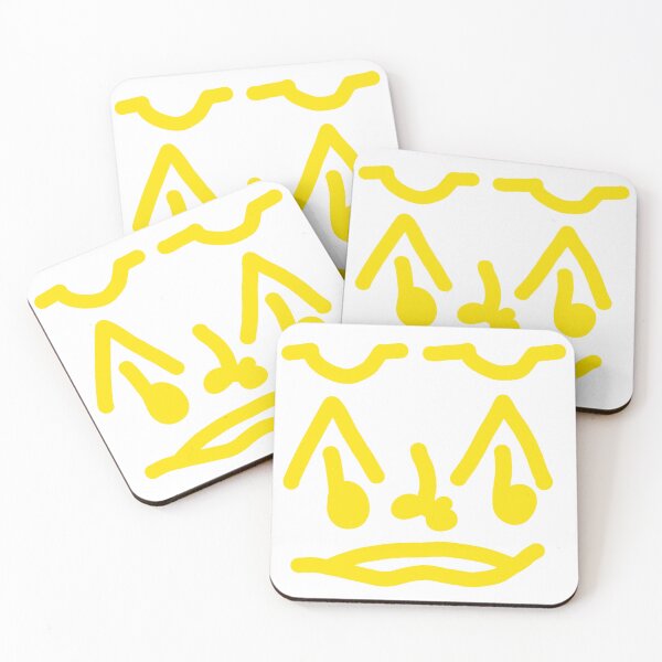 Item preview, Dripping Sad Face Doodle – Bold Yellow Minimal Character designed and sold by felipemaldonadoart.
