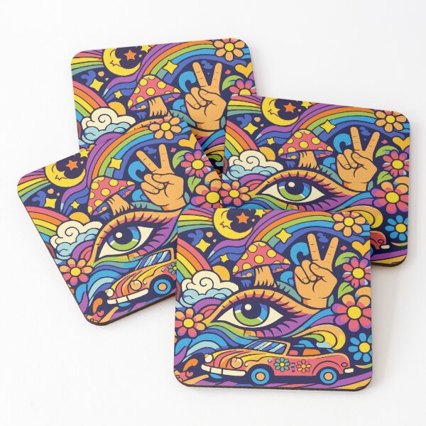Item preview, Retro Psychedelic 70s Groovy Summer - Peace and Love Hippie Art designed and sold by Far Out Goods.