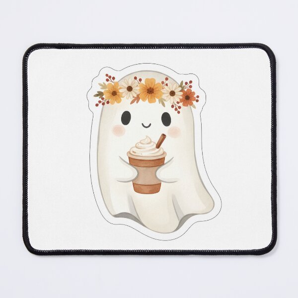 Item preview, Cottagecore Tiny Ghost Pumpkin Spice Latte designed and sold by Kvarny.