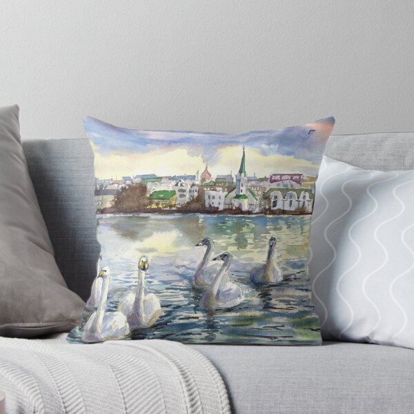 Item preview, Reykjavik view. Iceland watercolor paimting designed and sold by Colibri77.