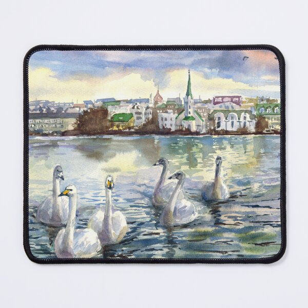 Item preview, Reykjavik view. Iceland watercolor paimting designed and sold by Colibri77.