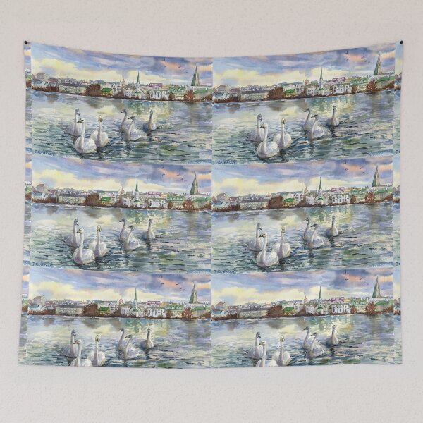 Item preview, Reykjavik view. Iceland watercolor paimting designed and sold by Colibri77.
