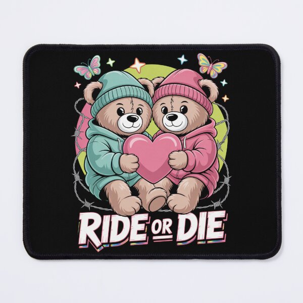 Item preview, Ride Or Die Teddy Bears Heart Barbed Wire Butterfly Valentine's Day designed and sold by DarylWelsh2024.