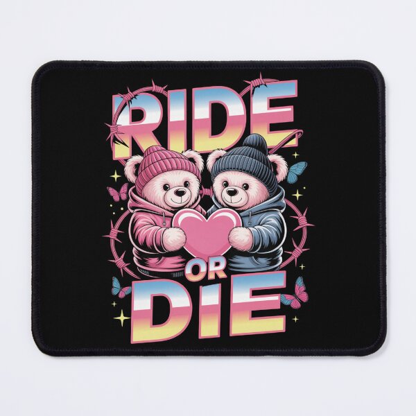 Item preview, Ride Or Die Teddy Bears Heart Barbed Wire Gradient Valentine's Day designed and sold by DarylWelsh2024.