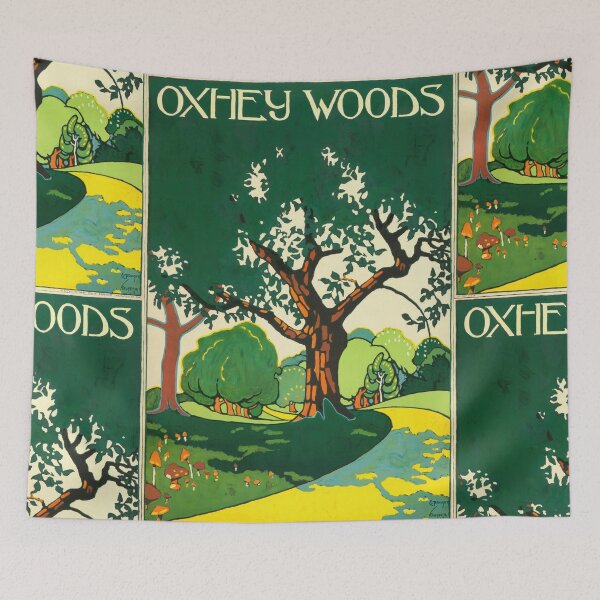Item preview, Vintage Art Deco Poster | Oxhey Woods by E. McKnight Kauffer | Bold Colors & Simplified Forms | 20th Century Graphic Design designed and sold by artofuniverse.