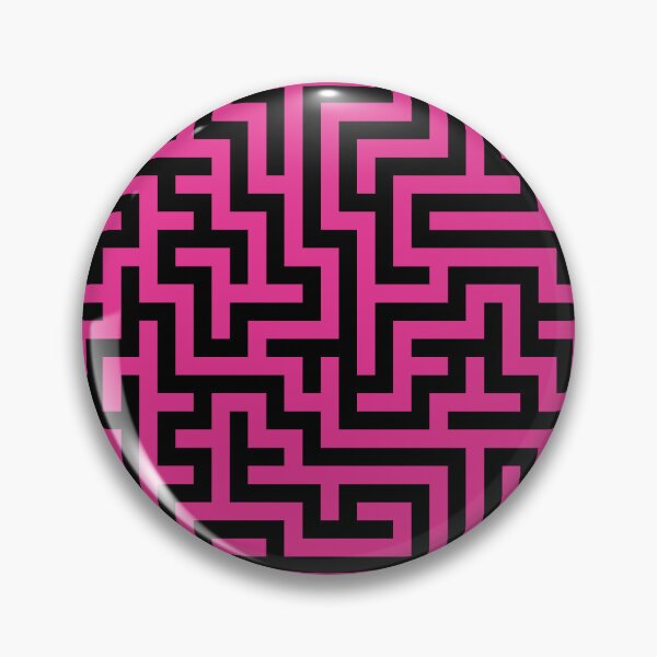 Item preview, 60's Retro Op Art Maze Pattern in Hot Pink and Black designed and sold by MellowCat.