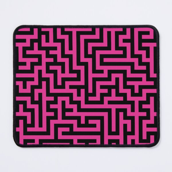 Item preview, 60's Retro Op Art Maze Pattern in Hot Pink and Black designed and sold by MellowCat.