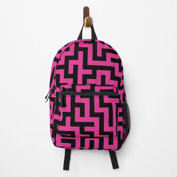 Item preview, 60's Retro Op Art Maze Pattern in Hot Pink and Black designed and sold by MellowCat.