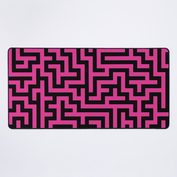 Item preview, 60's Retro Op Art Maze Pattern in Hot Pink and Black designed and sold by MellowCat.