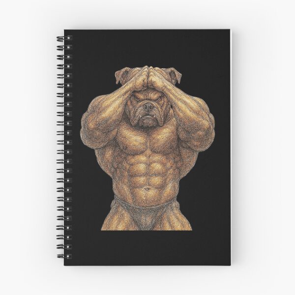 Item preview, Muscular Bulldog Bodybuilder Covering Eyes Illustration designed and sold by Adappai.