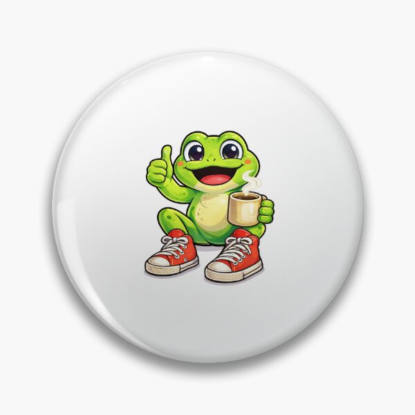 Item preview, Coffee First, Croak Later frog illustration sticker designed and sold by It's Bro Brand ★ ★ ★ ★ ★.