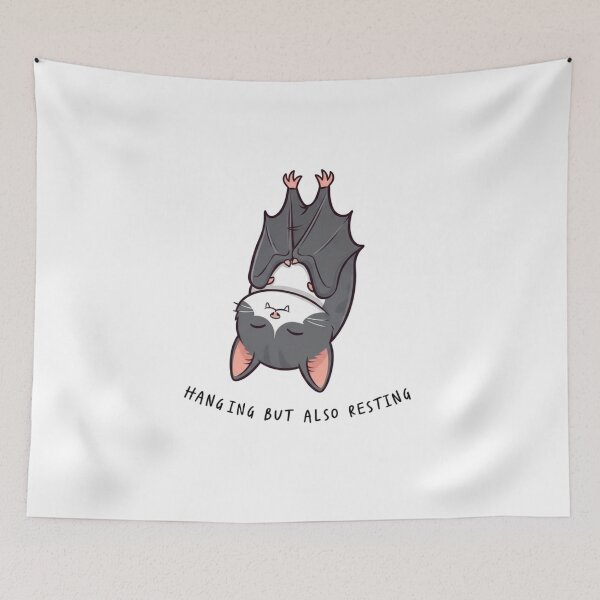 Item preview, Hanging But Also Resting – Cute Sleepy Bat Design designed and sold by GreenArtMA.