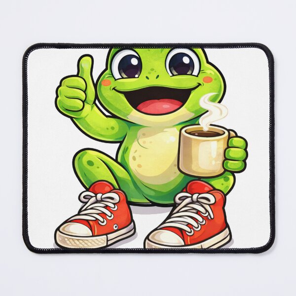 Item preview,  Coffee First, Croak Later frog illustration sticker  designed and sold by It's Bro Brand ★ ★ ★ ★ ★.