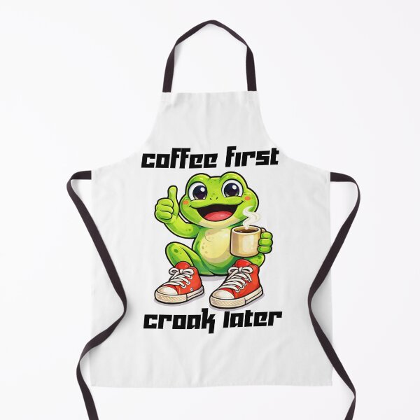 Item preview,  Coffee First, Croak Later frog illustration sticker  designed and sold by It's Bro Brand ★ ★ ★ ★ ★.