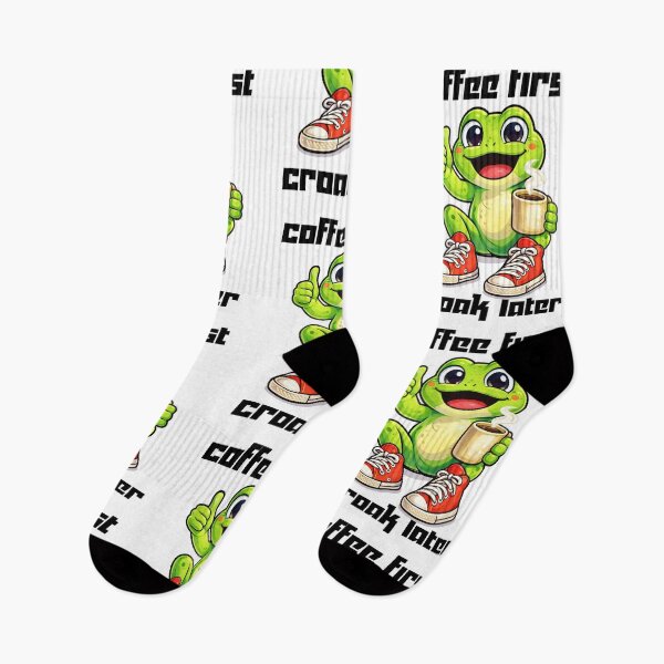 Item preview,  Coffee First, Croak Later frog illustration sticker  designed and sold by It's Bro Brand ★ ★ ★ ★ ★.