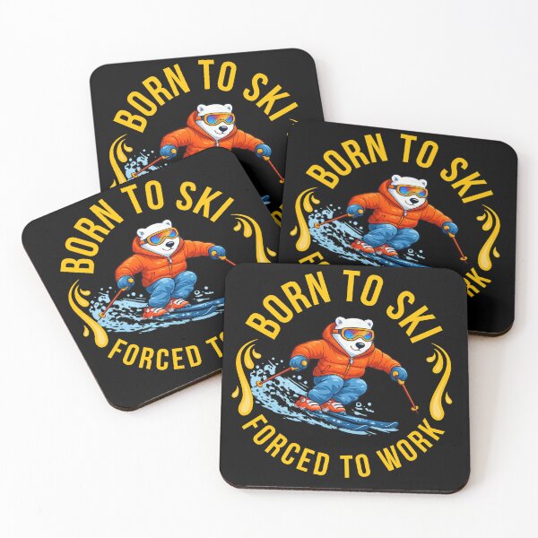 Item preview, Born To Ski Forced To Work Funny Skiing Bear Shirt designed and sold by M.Store.