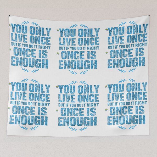 Item preview, You Only Live Once Vintage Quote Shirt - Distressed Typography. designed and sold by LunaPrintCo.