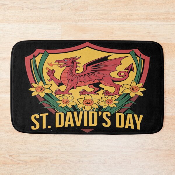 Item preview, St. David's Day Welsh Red Dragon Shield – Heraldic Daffodil Crest   designed and sold by Midnight Veil Designs.