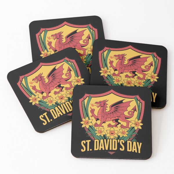 Item preview, St. David's Day Welsh Red Dragon Shield – Heraldic Daffodil Crest   designed and sold by Midnight Veil Designs.