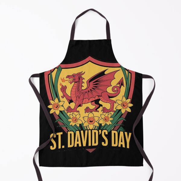 Item preview, St. David's Day Welsh Red Dragon Shield – Heraldic Daffodil Crest designed and sold by Midnight Veil Designs.