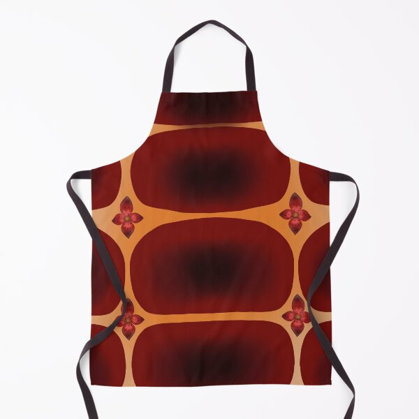Item preview, Carmine floral repeat on an ochre background designed and sold by Melissagrnn.