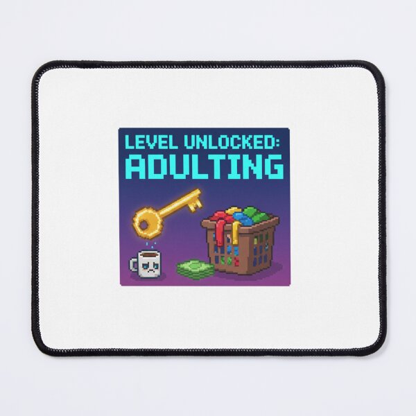 Item preview, Level Unlocked Adulting - Funny Pixel Art Gamer Sticker designed and sold by ZYNORAworld.