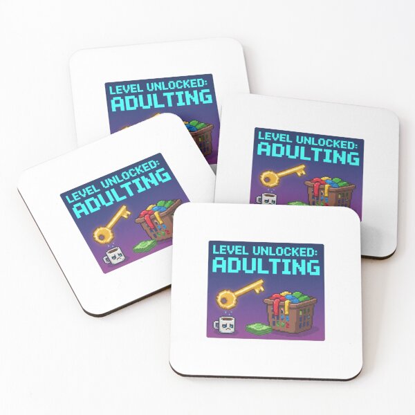 Item preview, Level Unlocked Adulting - Funny Pixel Art Gamer Sticker designed and sold by ZYNORAworld.