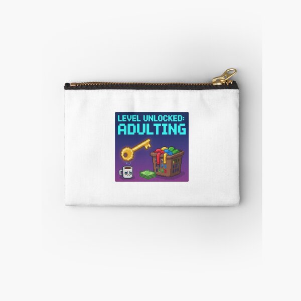 Item preview, Level Unlocked Adulting - Funny Pixel Art Gamer Sticker designed and sold by ZYNORAworld.